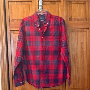 Nautica Men's Red and Blue Plaid Button Down Shirt NWOT Size Large